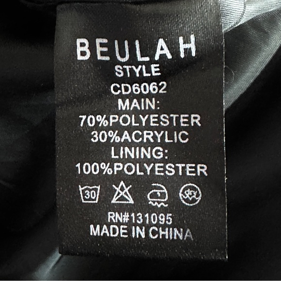 Beulah Black and Silver Iridescent Blue Glitter Floral Print NWT Dress Size Med - Picture 6 of 9